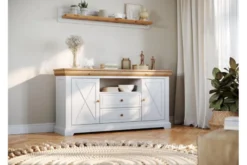 Arrediorg Credenza in massello di pino con cassetti shabby country