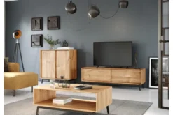 Arrediorg Credenza moderna in massello con portabottiglie