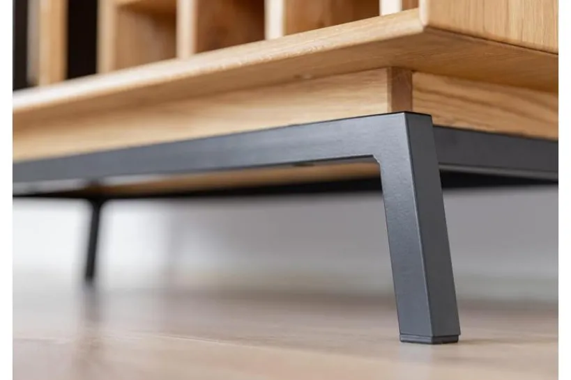 Arrediorg Credenza moderna in massello con portabottiglie