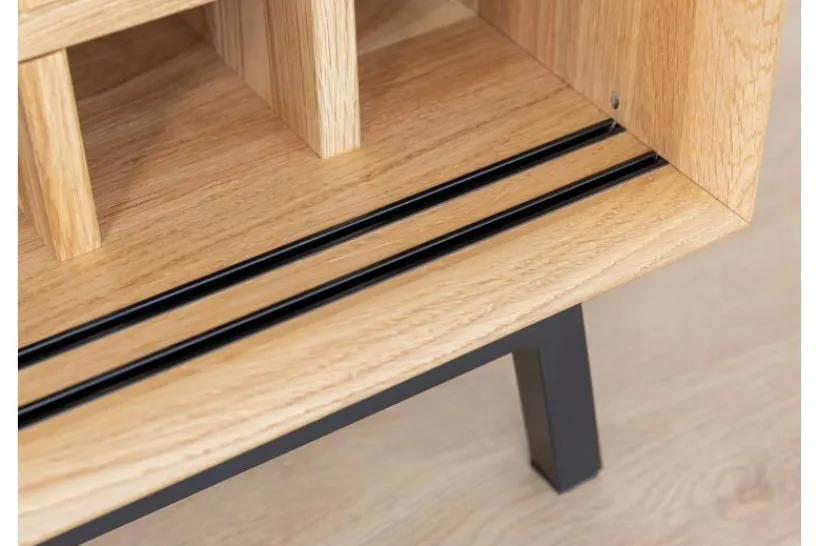 Arrediorg Credenza moderna in massello con portabottiglie