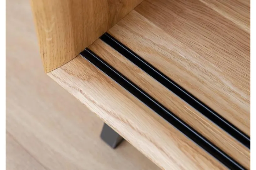 Arrediorg Credenza moderna in massello con portabottiglie