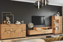 Arrediorg Credenza moderna massello con sezione di tronco