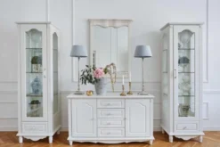 Arrediorg Credenza provenzale bianca in legno 2 ante e 4 cassetti PRINCESS 887