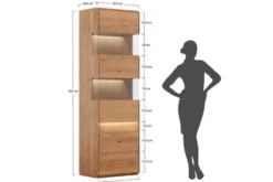 Arrediorg Cristalliera alta 1 anta apertura sinistra in legno naturale massello moderna