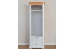 Arrediorg Guardaroba da ingresso pino massello bianco e naturale shabby country