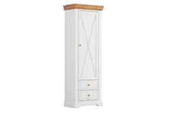 Arrediorg Guardaroba da ingresso pino massello bianco e naturale shabby country
