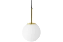 Arrediorg Lampada a sospensione a sfera bianca oro FREDICA W1