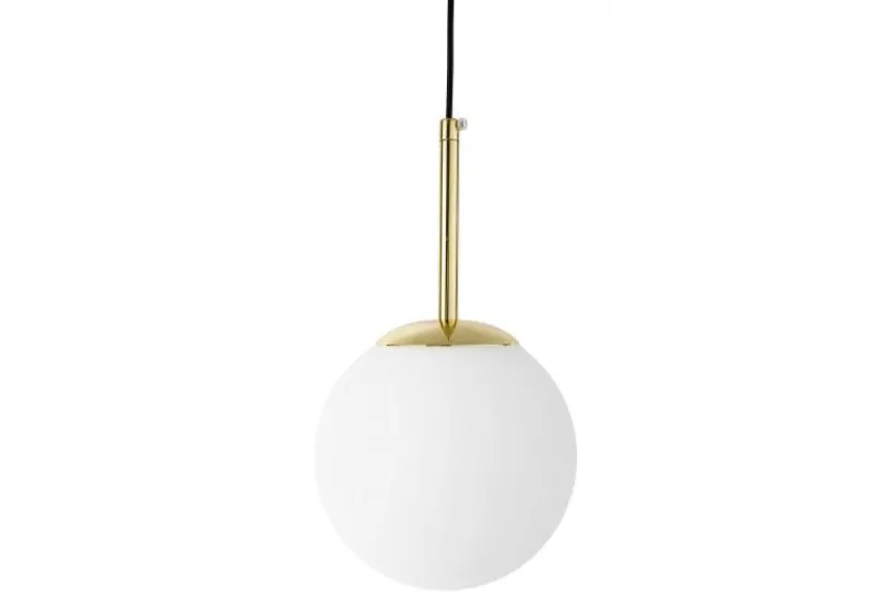 Arrediorg Lampada a sospensione a sfera bianca oro FREDICA W1