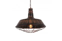 Arrediorg Lampada a sospensione in stile industriale vintage ARIGIO D35 ottone antico con
