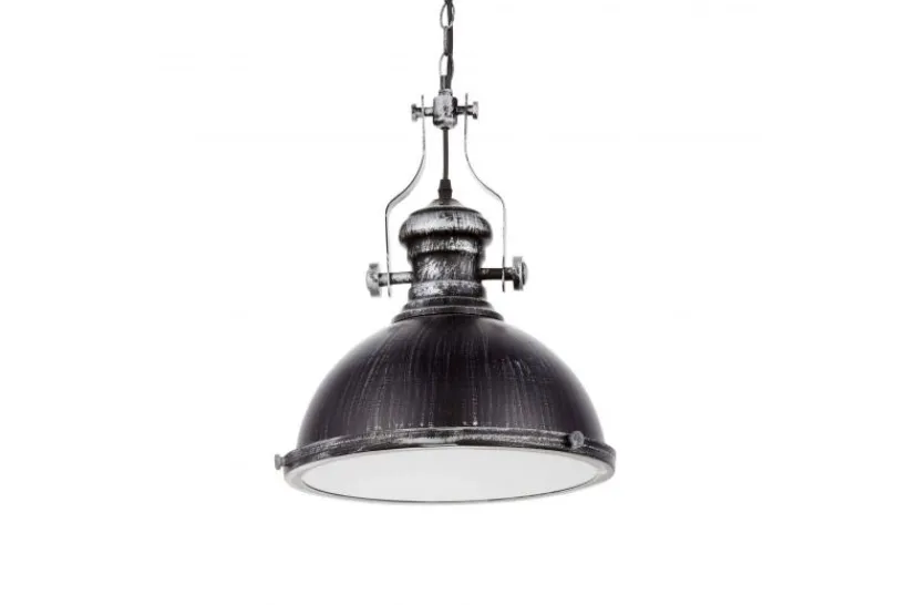 Arrediorg Lampada a sospensione in stile industriale vintage ELIGIO W1 argento antico con
