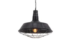 Arrediorg Lampada a sospensione in stile industriale vintage ARIGIO D35 antico con nero