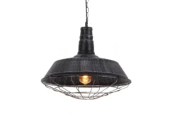 Arrediorg Lampada a sospensione in stile industriale vintage ARIGIO D35 antico con nero