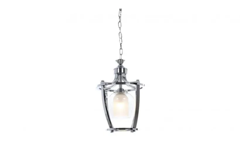 Arrediorg Lampada a sospensione in stile industriale vintage di metallo cromato BROOKLYN W1