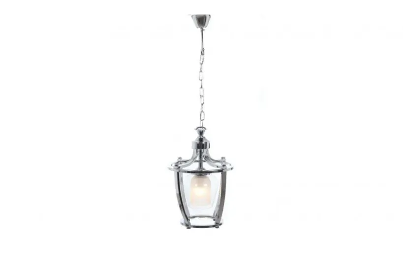 Arrediorg Lampada a sospensione in stile industriale vintage di metallo cromato BROOKLYN W1