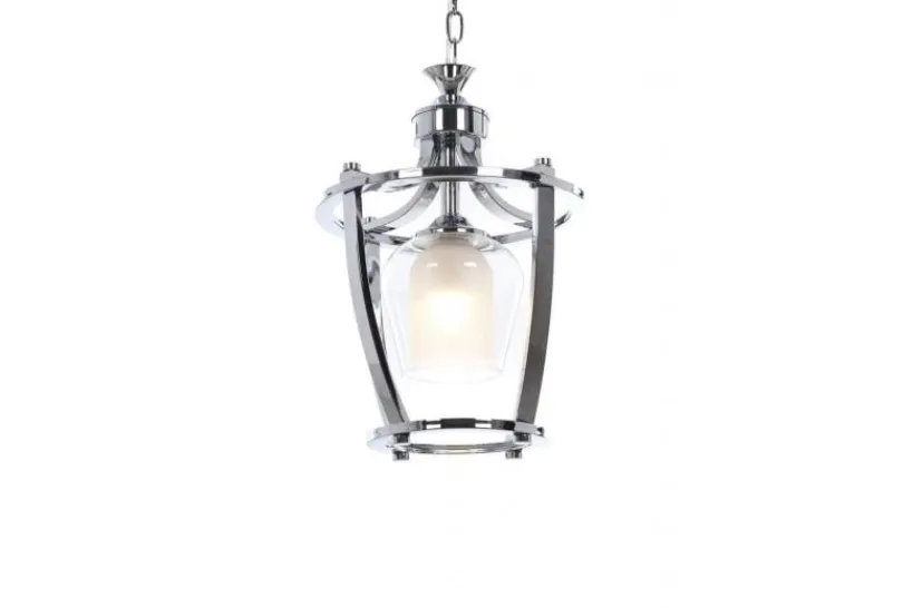Arrediorg Lampada a sospensione in stile industriale vintage di metallo cromato BROOKLYN W1