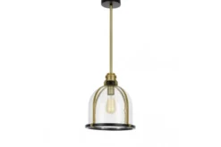 Arrediorg LAMPADA A SOSPENSIONE LOFT NERA E OTTONE BRANSON