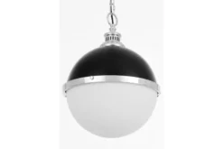 Arrediorg LAMPADA A SOSPENSIONE LOFT NERA E CROMO LARGO