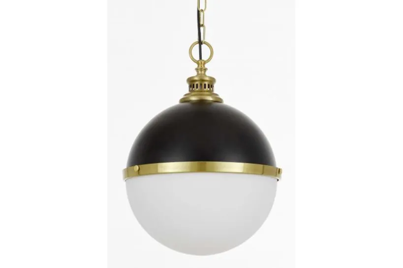 Arrediorg LAMPADA A SOSPENSIONE LOFT NERA E OTTONE LARGO