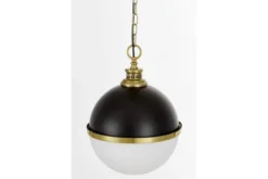 Arrediorg LAMPADA A SOSPENSIONE LOFT NERA E OTTONE LARGO