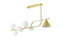 Arrediorg LAMPADA A SOSPENSIONE MODERNA IN OTTONE E AMADEO W7