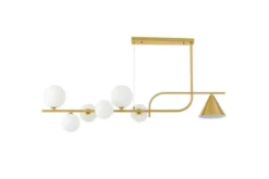 Arrediorg LAMPADA A SOSPENSIONE MODERNA IN OTTONE E AMADEO W7