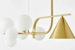 Arrediorg LAMPADA A SOSPENSIONE MODERNA IN OTTONE E AMADEO W7
