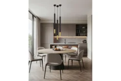 Arrediorg LAMPADA A SOSPENSIONE MODERNA TUBO E ORO SLIM W1