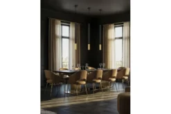 Arrediorg LAMPADA A SOSPENSIONE MODERNA TUBO E ORO SLIM W1