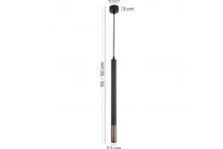 Arrediorg LAMPADA A SOSPENSIONE MODERNA TUBO E GRAFITE SLIM W1