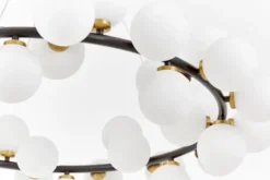 Arrediorg LAMPADA A SOSPENSIONE MODERNA NERA E OTTONE MARSIADA W40