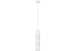 Arrediorg LAMPADA A SOSPENSIONE MODERNA A TUBO BIANCO E ASTI W1