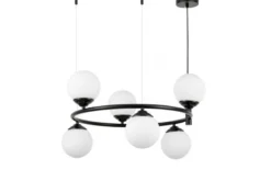 Arrediorg LAMPADA A SOSPENSIONE MODERNA NERA FINO RING W6