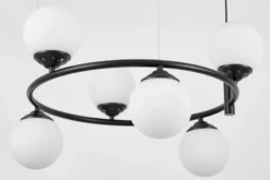 Arrediorg LAMPADA A SOSPENSIONE MODERNA NERA FINO RING W6