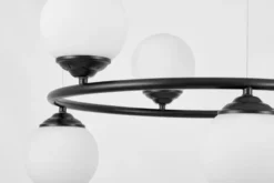Arrediorg LAMPADA A SOSPENSIONE MODERNA NERA FINO RING W6