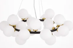 Arrediorg LAMPADA A SOSPENSIONE MODERNA NERA E OTTONE MARSIADA W25