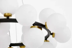 Arrediorg LAMPADA A SOSPENSIONE MODERNA NERA E OTTONE MARSIADA W25