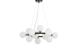 Arrediorg LAMPADA A SOSPENSIONE MODERNA NERA E OTTONE MARSIADA W15
