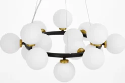 Arrediorg LAMPADA A SOSPENSIONE MODERNA NERA E OTTONE MARSIADA W15