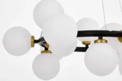 Arrediorg LAMPADA A SOSPENSIONE MODERNA NERA E OTTONE MARSIADA W15