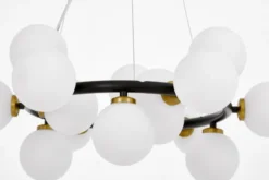 Arrediorg LAMPADA A SOSPENSIONE MODERNA NERA E OTTONE MARSIADA W15