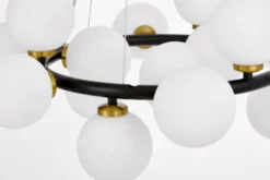 Arrediorg LAMPADA A SOSPENSIONE MODERNA NERA E OTTONE MARSIADA W15