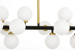 Arrediorg LAMPADA A SOSPENSIONE MODERNA NERA E OTTONE PETRICA W16