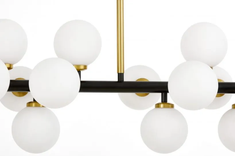 Arrediorg LAMPADA A SOSPENSIONE MODERNA NERA E OTTONE PETRICA W16