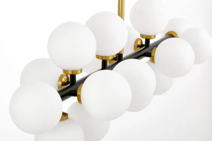 Arrediorg LAMPADA A SOSPENSIONE MODERNA NERA E OTTONE PETRICA W16