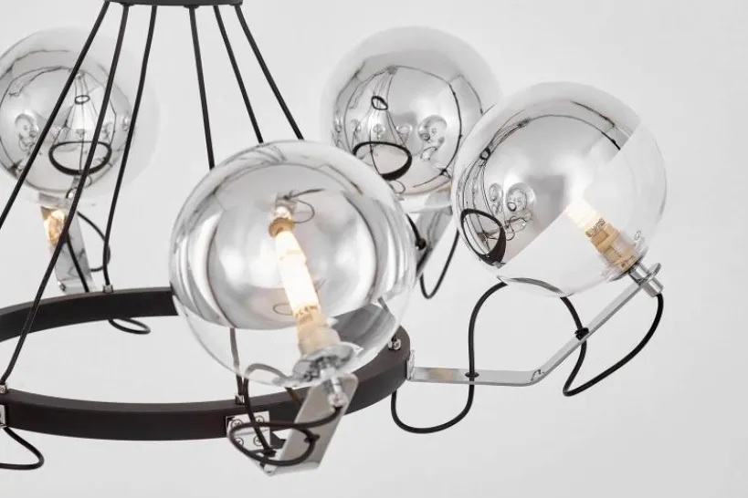 Arrediorg LAMPADA A SOSPENSIONE MODERNA NERA MARSEO W6