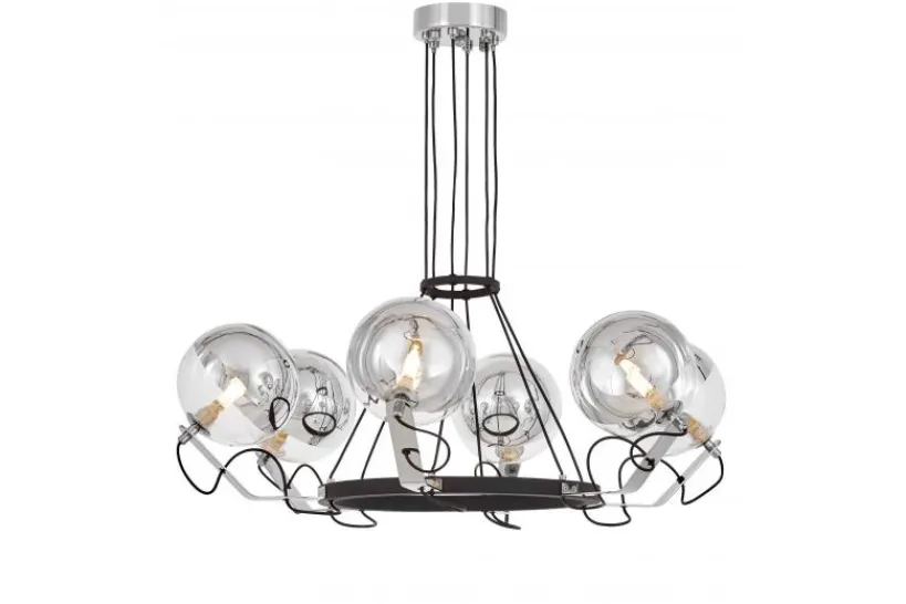 Arrediorg LAMPADA A SOSPENSIONE MODERNA NERA MARSEO W6