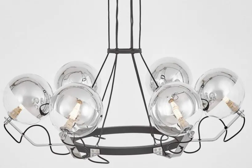 Arrediorg LAMPADA A SOSPENSIONE MODERNA NERA MARSEO W6