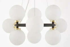 Arrediorg LAMPADA A SOSPENSIONE MODERNA MARSIADA W9 NERA E ORO