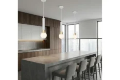 Arrediorg Lampada a sospensione moderna sfera bianca e oro FOLINO W1
