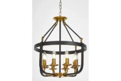 Arrediorg LAMPADA A SOSPENSIONE NERA E OTTONE BERLING W8